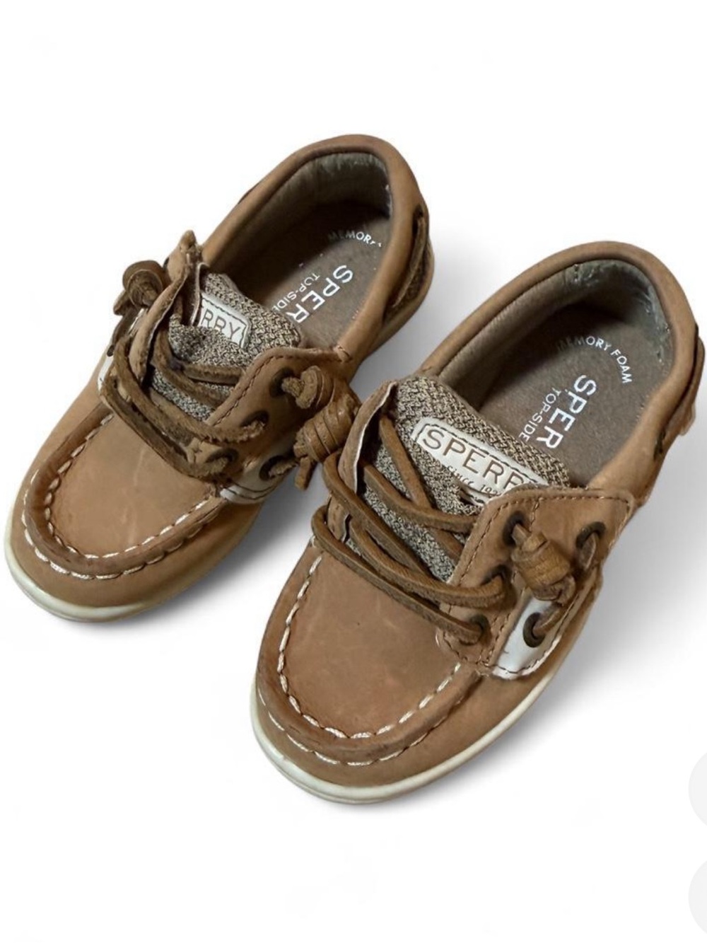 Sperry Kids Tan Leather Moccasin Boat Shoes
